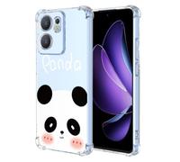 SEAHAI Case for OPPO Reno 13 FS (OPPO Reno 13F 5G/4G), Ultra Thin Soft Silicone Clear Back TPU Bumper Shockproof Cover Fashion Flowers Graphic Colorful Skin Slim Case - Panda