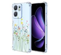 SEAHAI Case for OPPO Reno 13 FS (OPPO Reno 13F 5G/4G), Ultra Thin Soft Silicone Clear Back TPU Bumper Shockproof Cover Fashion Flowers Graphic Colorful Skin Slim Case - Vines