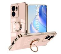 SEAHAI Case for OPPO Reno 13 FS (OPPO Reno 13F 5G/4G), Ultra Thin TPU Bumper Shockproof Soft Cover Electroplating Phnom Penh Design Silicone Skin Slim Case with 360 Degree Ring Kickstand, Pink