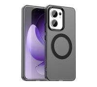SEAHAI Case for OPPO Reno 13 FS (OPPO Reno 13F 5G/4G) with Magnet Adsorption Function, Ultra Thin Hard Translucent PC Matte Back Soft TPU Bumper Silicone Hybrid Shockproof Cover, Black
