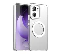 SEAHAI Case for OPPO Reno 13 FS (OPPO Reno 13F 5G/4G) with Magnet Adsorption Function, Ultra Thin Hard Translucent PC Matte Back Soft TPU Bumper Silicone Hybrid Shockproof Cover, White