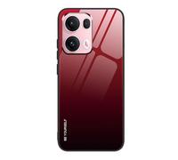 SEAHAI Case for OPPO Reno 13 Pro 5G (Reno13 Pro 5G), Ultra Thin Gradient Color Tempered Glass Hard Back & Soft Silicone TPU Bumper Hybrid Shockproof Cover, Elegant Red