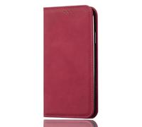 SEAHAI Case for Oukitel C1 / Oukitel C1 Pro Leather PU Wallet Folio Stand Case, Ultra-thin Shockproof Cover Kickstand with Credit Card Slots TPU Shell Magnetic Close - Red