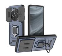 SEAHAI Case for Realme 12 Pro 5G/Realme 12 Pro+ Plus 5G, Ultra-thin Protective Silicone TPU Shockproof Hybrid Hard PC Back Phone Cover, with Slide Camera Cover and Ring Kickstand - Blue