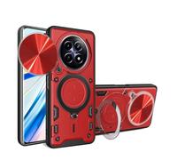 SEAHAI Case for Realme 12X 5G / Realme 12 5G, Ultra-thin Silicone TPU Shockproof Hybrid Hard PC Cool Style Cover, with Slide Camera Cover and Metal Ring Magnetic Kickstand - Red