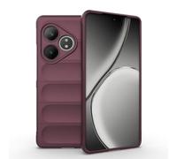 SEAHAI Case for Realme GT 6 5G / Realme GT 6T 5G, Sturdy Shockproof Case Soft Silicone Airbag Design Rubber Cover Heavy Duty Protection Ultra Thin Cover - Dark Purple