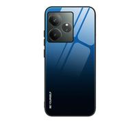 SEAHAI Case for Realme GT 6 5G / Realme GT 6T 5G, Ultra Thin Gradient Color Tempered Glass Hard Back & Soft Silicone TPU Bumper Hybrid Shockproof Cover, Elegant Blue