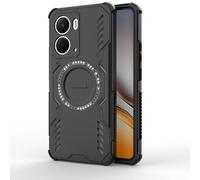 SEAHAI Case for Realme P3 5G with Magnet Adsorption Function, Ultra-thin Silicone TPU Bumper Shockproof Hybrid Hard PC Armor Ring Magnetic Protective Cover, Black