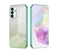 SEAHAI Case for Samsung Galaxy A04S/Samsung Galaxy A13 5G, Ultra Thin Transparent Gradient Color Shining Pattern Card Plating Design Shockproof TPU Bumper Soft Silicone Fashion Cover - Green