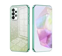 SEAHAI Case for Samsung Galaxy A23 5G/4G, Ultra Thin Transparent Gradient Color Shining Pattern Card Plating Design Shockproof TPU Bumper Soft Silicone Fashion Cover - Green