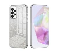 SEAHAI Case for Samsung Galaxy A52s 5G / Samsung Galaxy A52, Ultra Thin Transparent Gradient Color Shining Pattern Card Plating Design Shockproof TPU Bumper Soft Silicone Fashion Cover - Silver