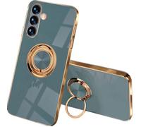 SEAHAI Case for Samsung Galaxy A55 5G, Ultra Thin TPU Bumper Shockproof Soft Cover Electroplating Phnom Penh Design Silicone Skin Slim Case with 360 Degree Ring Kickstand, Gray