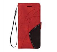 SEAHAI Case for Samsung Galaxy Xcover 7 Leather PU Wallet Book Folio Stand View Case, Ultra-thin Shockproof Cover Kickstand with Credit Card Slots TPU Shell Magnetic Close - Red