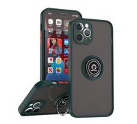 SEAHAI Case for Vivo V60 Lite 4G, Ultra Thin Hard Translucent PC Matte Back Soft TPU Silicone Dual Layer Hybrid Shockproof Cover, with Ring Holder Kickstand, Dark green