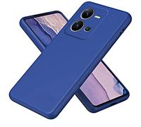 SEAHAI Case for Vivo X80 Lite/Vivo V25 5G, Ultra Slim Shockproof Liquid Silicone Phone Cover with Soft Anti-Scratch Microfiber Lining, Silky-Soft Touch Full-Body Protective Case - Blue