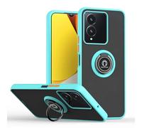 SEAHAI Case for VIVO Y17s, Ultra Thin Hard Translucent PC Matte Back Soft TPU Silicone Dual Layer Hybrid Shockproof Cover, with Ring Holder Kickstand, Sky blue