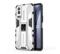 SEAHAI Case for Vivo Y72 5G / Vivo Y52 5G, Ultra-thin Protective Silicone TPU Shockproof Hybrid Hard PC Back Phone Cover for Vivo Y72 5G / Vivo Y52 5G, with Foldable Hidden Form Bracket - White