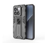 SEAHAI Case for Xiaomi 15 5G, Ultra-thin Protective Silicone TPU Shockproof Hybrid Hard PC Phone Cover, with Foldable Hidden Form Bracket - Black