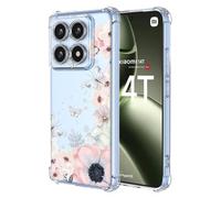 SEAHAI Case for Xiaomi 15T 5G, Ultra Thin Soft Silicone Clear Back TPU Bumper Shockproof Cover Fashion Flowers Graphic Colorful Skin Slim Case - Camellia