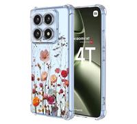 SEAHAI Case for Xiaomi 15T Pro 5G, Ultra Thin Soft Silicone Clear Back TPU Bumper Shockproof Cover Fashion Flowers Graphic Colorful Skin Slim Case - Flower dance