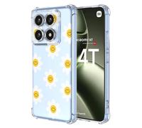 SEAHAI Case for Xiaomi 15T Pro 5G, Ultra Thin Soft Silicone Clear Back TPU Bumper Shockproof Cover Fashion Flowers Graphic Colorful Skin Slim Case - Smiley flower