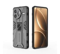 SEAHAI Case for Xiaomi POCO F7 Ultra 5G, Ultra-thin Protective Silicone TPU Shockproof Hybrid Hard PC Phone Cover, with Foldable Hidden Form Bracket - Black