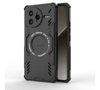SEAHAI Case for Xiaomi POCO F7 Ultra 5G with Magnet Adsorption Function, Ultra-thin Silicone TPU Bumper Shockproof Hybrid Hard PC Armor Ring Magnetic Protective Cover, Black