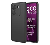 SEAHAI Case for Xiaomi POCO M7 Pro 5G, Ultra Thin Silky-Soft Touch Soft Liquid Silicone Phone Cover with Shockproof Airbag Design, Premium TPU Bumper Fashion Case - Black