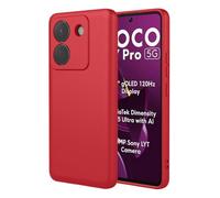 SEAHAI Case for Xiaomi POCO M7 Pro 5G, Ultra Thin Silky-Soft Touch Soft Liquid Silicone Phone Cover with Shockproof Airbag Design, Premium TPU Bumper Fashion Case - Red