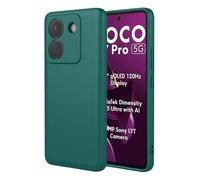 SEAHAI Case for Xiaomi POCO M7 Pro 5G, Ultra Thin Silky-Soft Touch Soft Liquid Silicone Phone Cover with Shockproof Airbag Design, Premium TPU Bumper Fashion Case - Dark Green
