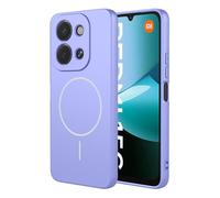 SEAHAI Case for Xiaomi Redmi 15C 5G/4G/POCO C85 with Magnet Adsorption Function, Ultra Thin Silky-Soft Touch Soft Liquid Silicone TPU Bumper Fashion Shockproof Airbag Cover - Purple