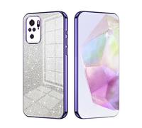 SEAHAI Case for Xiaomi Redmi Note 10 4G/Redmi Note 10S/POCO M5s, Ultra Thin Transparent Gradient Color Shining Pattern Card Plating Design Shockproof TPU Bumper Soft Silicone Fashion Cover - Purple