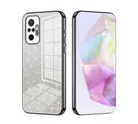 SEAHAI Case for Xiaomi Redmi Note 10 Pro 4G, Ultra Thin Transparent Gradient Color Shining Pattern Card Plating Design Shockproof TPU Bumper Soft Silicone Fashion Cover - Black