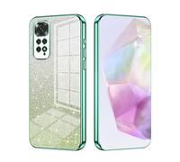 SEAHAI Case for Xiaomi Redmi Note 11/Redmi Note 11S 4G, Ultra Thin Transparent Gradient Color Shining Pattern Card Plating Design Shockproof TPU Bumper Soft Silicone Fashion Cover - Green