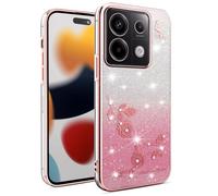 SEAHAI Case for Xiaomi Redmi Note 13 Pro 5G / Poco X6 5G, Cute Floral Flower Pattern Gradient Color Shining Clear Fashion Slim Soft Silicone TPU Bumper Ultra Thin Shockproof Girls Cover - Pink
