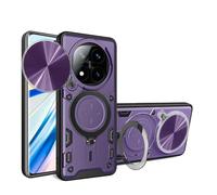 SEAHAI Case for Xiaomi Redmi Note 14 Pro+ Plus 5G, Ultra-thin Silicone TPU Shockproof Hybrid Hard PC Cool Style Cover, with Slide Camera Cover and Metal Ring Magnetic Kickstand - Dark purple