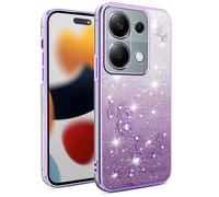 SEAHAI Case for Xiaomi Redmi Note 14S 4G/Redmi Note 13 Pro 4G/POCO M6 Pro, Cute Floral Flower Pattern Gradient Color Shining Clear Fashion Slim Soft TPU Ultra Thin Shockproof Girls Cover, Purple