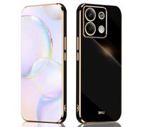 SEAHAI Case for Xiaomi Redmi Note 14S 4G/Redmi Note 13 Pro 4G/POCO M6 Pro, Ultra Thin Premium TPU Bumper Shockproof Soft Cover Electroplating Phnom Penh Design Silicone Skin Slim Case, Black