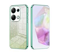 SEAHAI Case for Xiaomi Redmi Note 14S 4G/Redmi Note 13 Pro 4G/POCO M6 Pro, Ultra Thin Transparent Gradient Color Shining Pattern Card Plating Design Shockproof TPU Soft Silicone Fashion Cover, Green