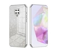 SEAHAI Case for Xiaomi Redmi Note 9S / Redmi Note 9 Pro, Ultra Thin Transparent Gradient Color Shining Pattern Card Plating Design Shockproof TPU Bumper Soft Silicone Fashion Cover - Silver