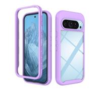 SEAHAI Clear Case for Google Pixel 9 / Google Pixel 9 Pro, Military Grade Full Body Rugged Armor Case Cover, Heavy Duty Dropproof Shockproof Case - Light purple