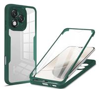 SEAHAI Clear Case for HONOR 400 Lite 5G, with Built-in Screen Protector 360° Full Body Rugged Armor Heavy Duty Shockproof Silicone TPU Bumper Trasparent Cover - Green