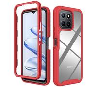 SEAHAI Clear Case for Honor 70 Lite 5G / Honor X6 / Honor X8 5G, Military Grade Full Body Rugged Armor Case Cover, Heavy Duty Dropproof Shockproof Case - Dark red