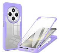 SEAHAI Clear Case for HONOR Magic 8 Lite 5G (Magic8 Lite), with Built-in Screen Protector 360° Full Body Rugged Armor Heavy Duty Shockproof Silicone TPU Bumper Trasparent Cover - Purple