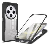 SEAHAI Clear Case for HONOR Magic 8 Lite 5G (Magic8 Lite), with Built-in Screen Protector 360° Full Body Rugged Armor Heavy Duty Shockproof Silicone TPU Bumper Trasparent Cover - Black