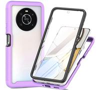 SEAHAI Clear Case for Honor Magic4 Lite 4G/5G, [with Built-in Screen Protector] Military Grade Full Body Rugged Armor Cover, Heavy Duty Dropproof Shockproof Case - Light purple
