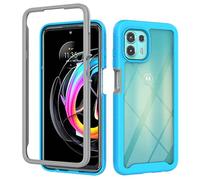 SEAHAI Clear Case for Motorola Edge 20 Lite/Edge 20 Fusion, Military Grade Rugged Armor Case Cover, Heavy Duty Dropproof Shockproof Case for Motorola Edge 20 Lite/Edge 20 Fusion - Light blue