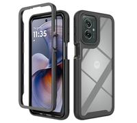 SEAHAI Clear Case for Motorola Moto G55 5G, Military Grade Full Body Rugged Armor Case Cover, Heavy Duty Dropproof Shockproof Case - Black