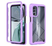 SEAHAI Clear Case for Motorola Moto G62 5G, Military Grade Full Body Rugged Armor Case Cover, Heavy Duty Dropproof Shockproof Case - Light purple