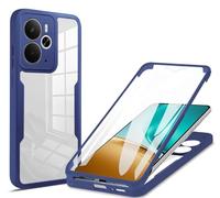SEAHAI Clear Case for Realme 14 5G / Realme 14T 5G, with Built-in Screen Protector 360° Full Body Rugged Armor Heavy Duty Shockproof Silicone TPU Bumper Trasparent Cover - Blue